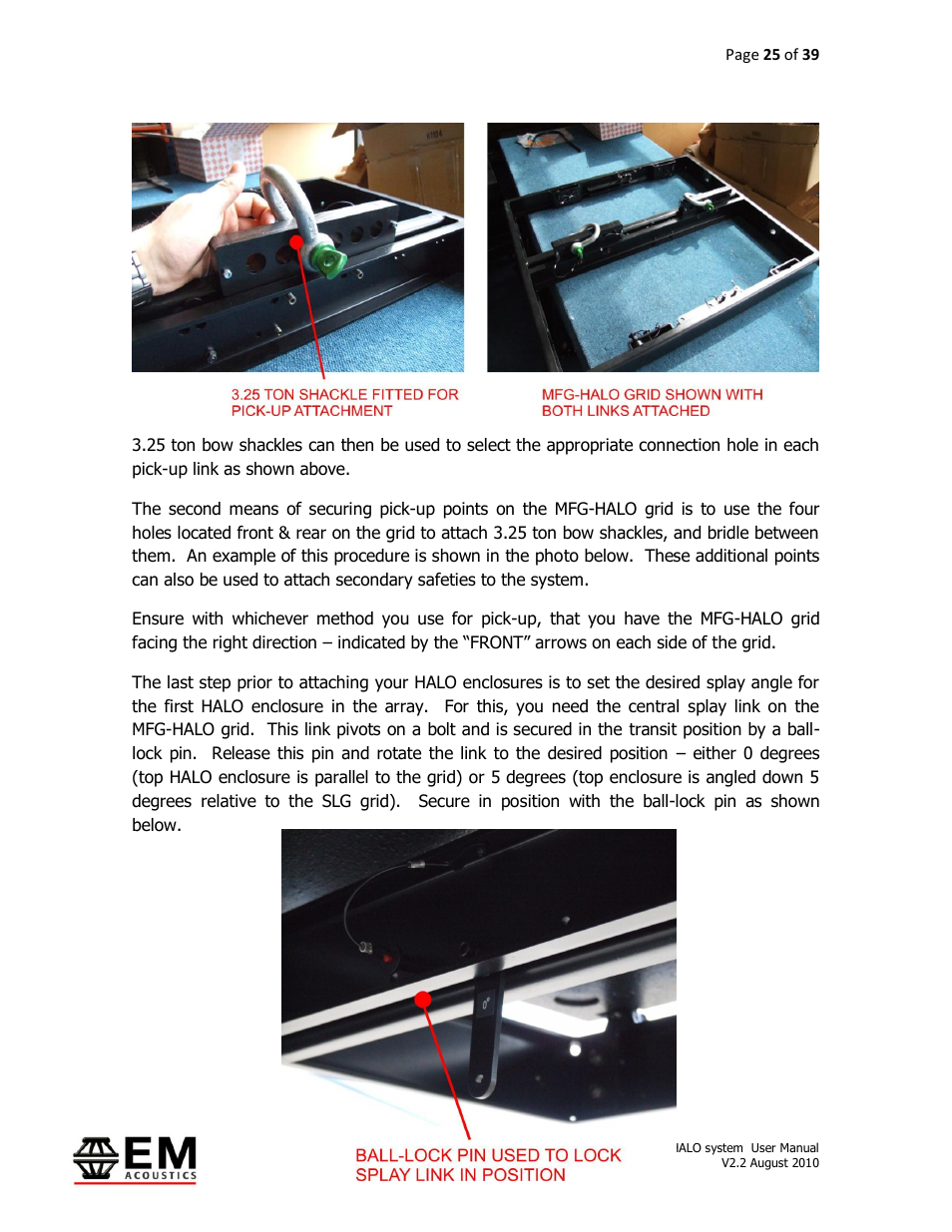 EM Acoustics HALO bi-amplified line array system User Manual | Page 25 / 39