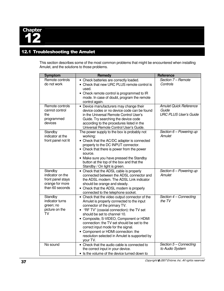 Chapter | Entone Amulet 200 (D1) User Manual | Page 39 / 40