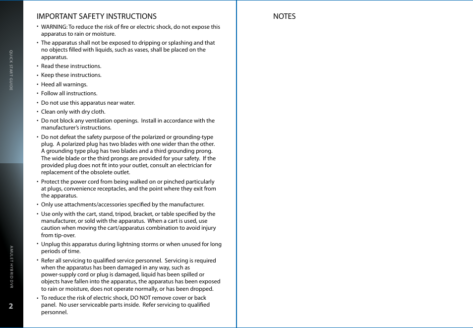 Important safety instructions | Entone Amulet 400 (G1) User Manual | Page 25 / 28