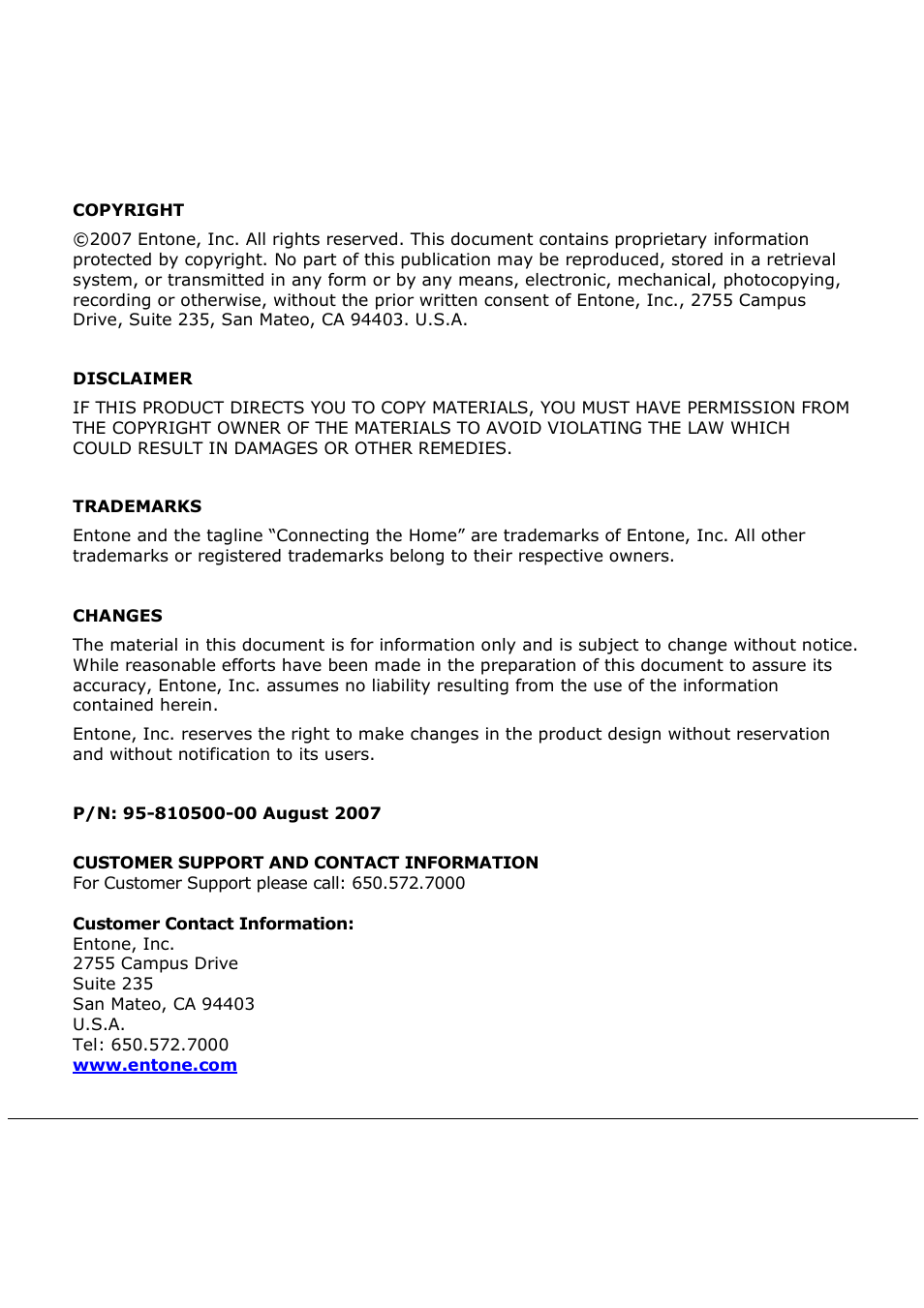 Entone Hydra II User Manual | Page 2 / 44