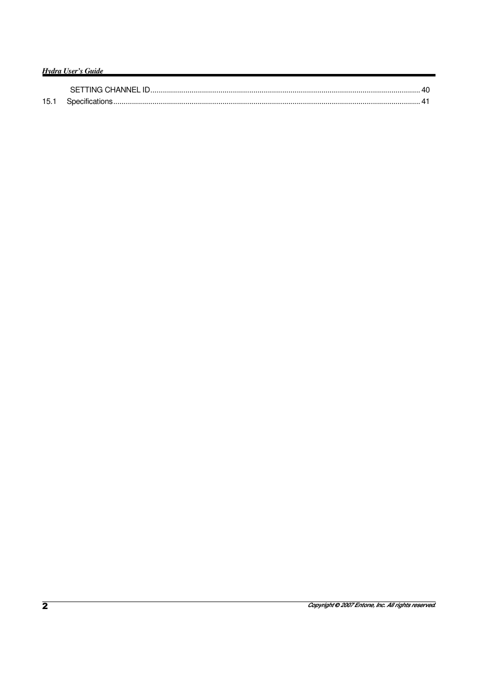 Entone Hydra II User Manual | Page 4 / 44