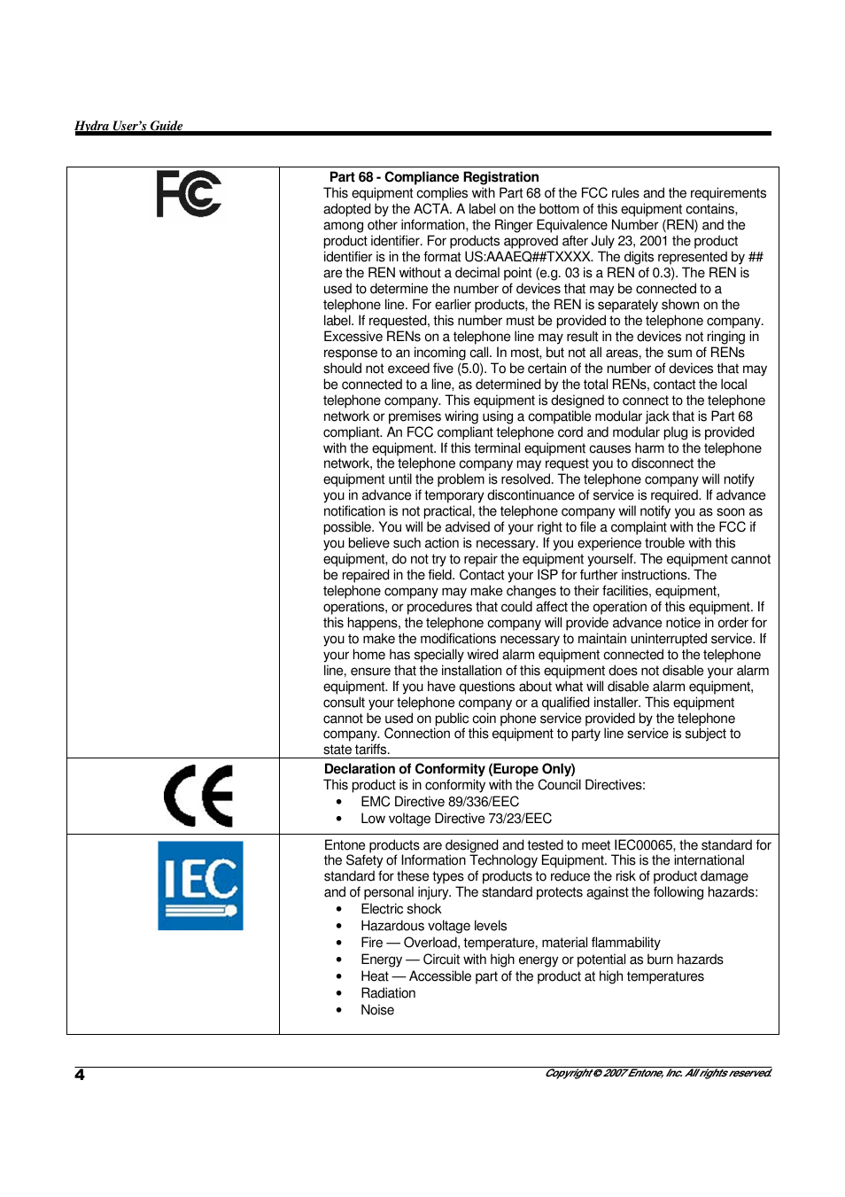 Entone Hydra II User Manual | Page 6 / 44