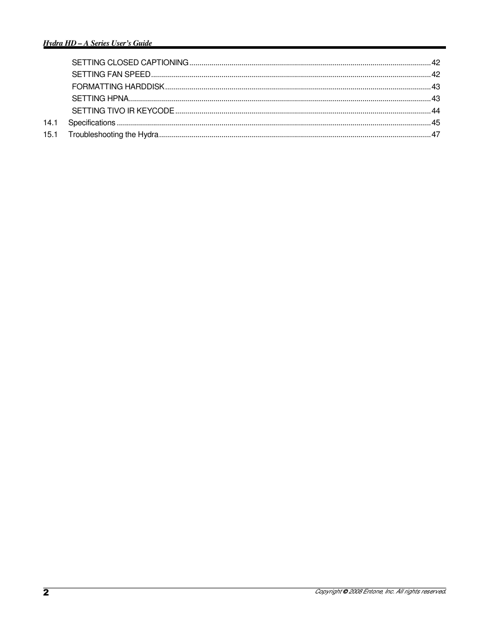 Entone Hydra HD A-Series User Manual | Page 4 / 50