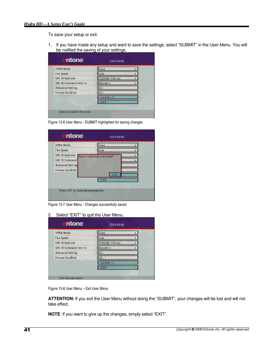 Entone Hydra HD A-Series User Manual | Page 43 / 50