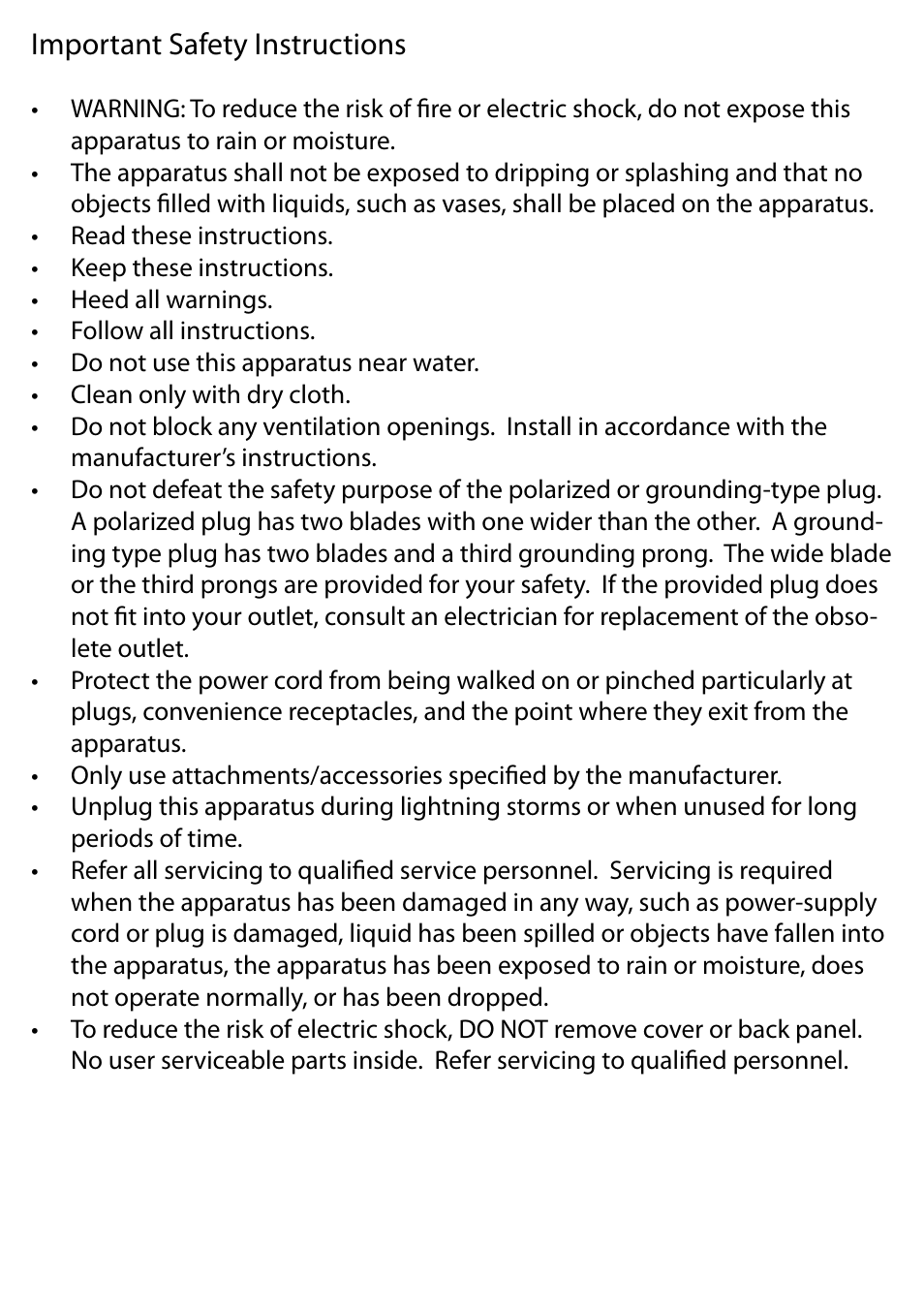 Important safety instructions | Entone Kamai 510 Quick Start User Manual | Page 5 / 8