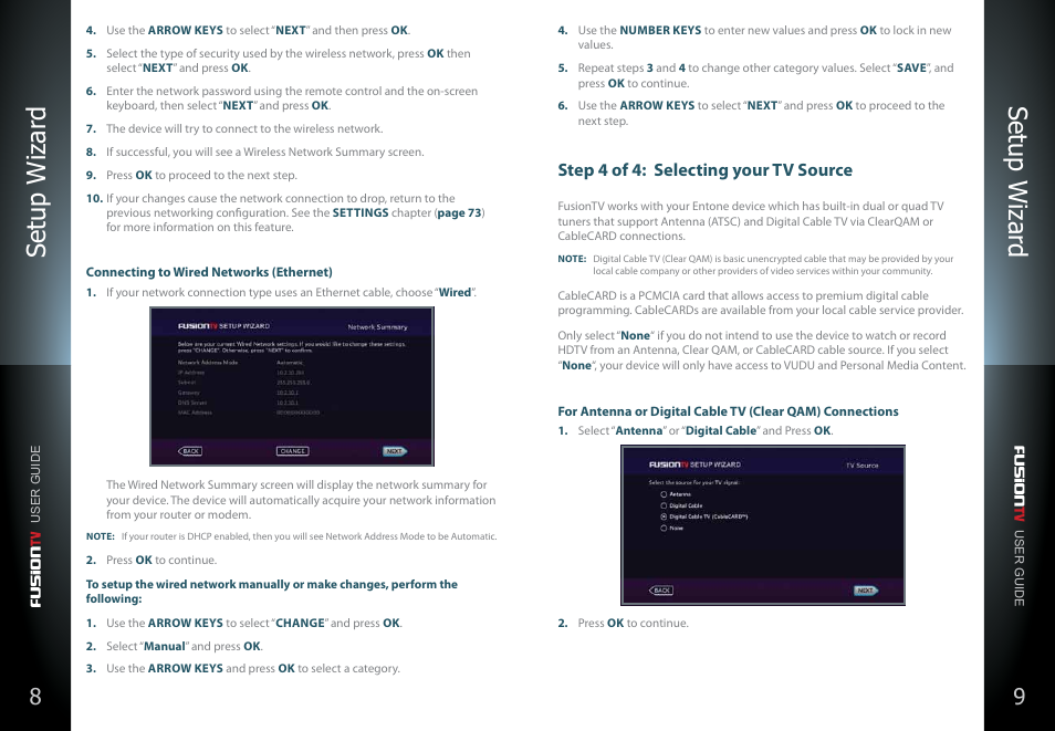 Setup wizar d, Step 4 of 4: selecting your tv source | Entone FusionTV User Manual | Page 8 / 51