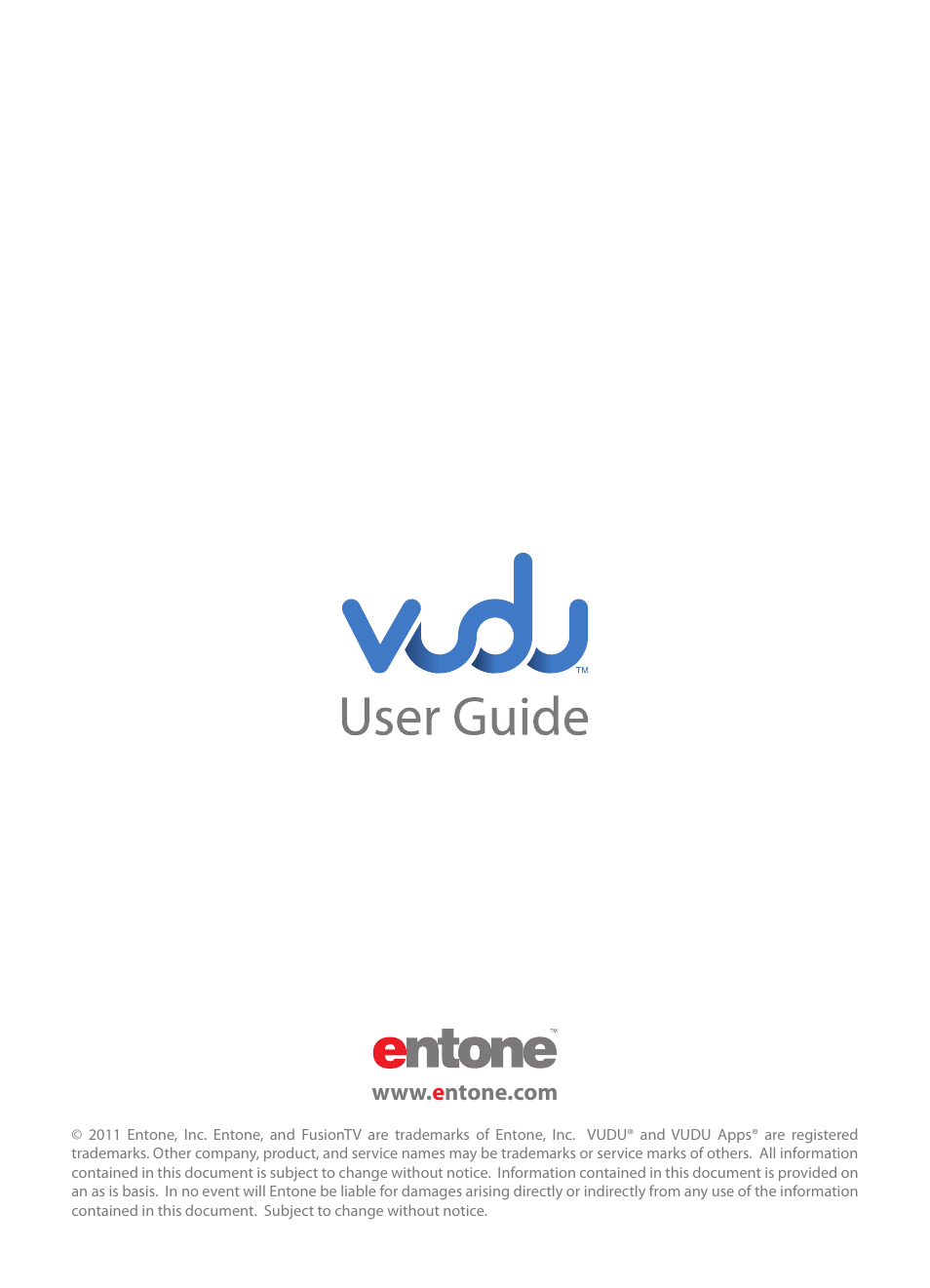 Entone VUDU User Manual | Page 15 / 15