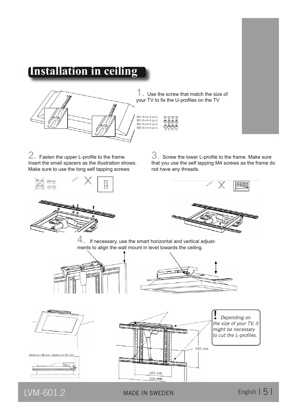 Installation in ceiling | CLO Systems LVM-601-2 User Manual | Page 5 / 14
