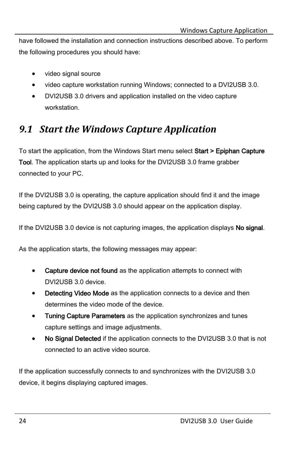 Start the windows capture application, 1 start the windows capture application | Epiphan DVI2USB 3.0 User Manual | Page 29 / 86