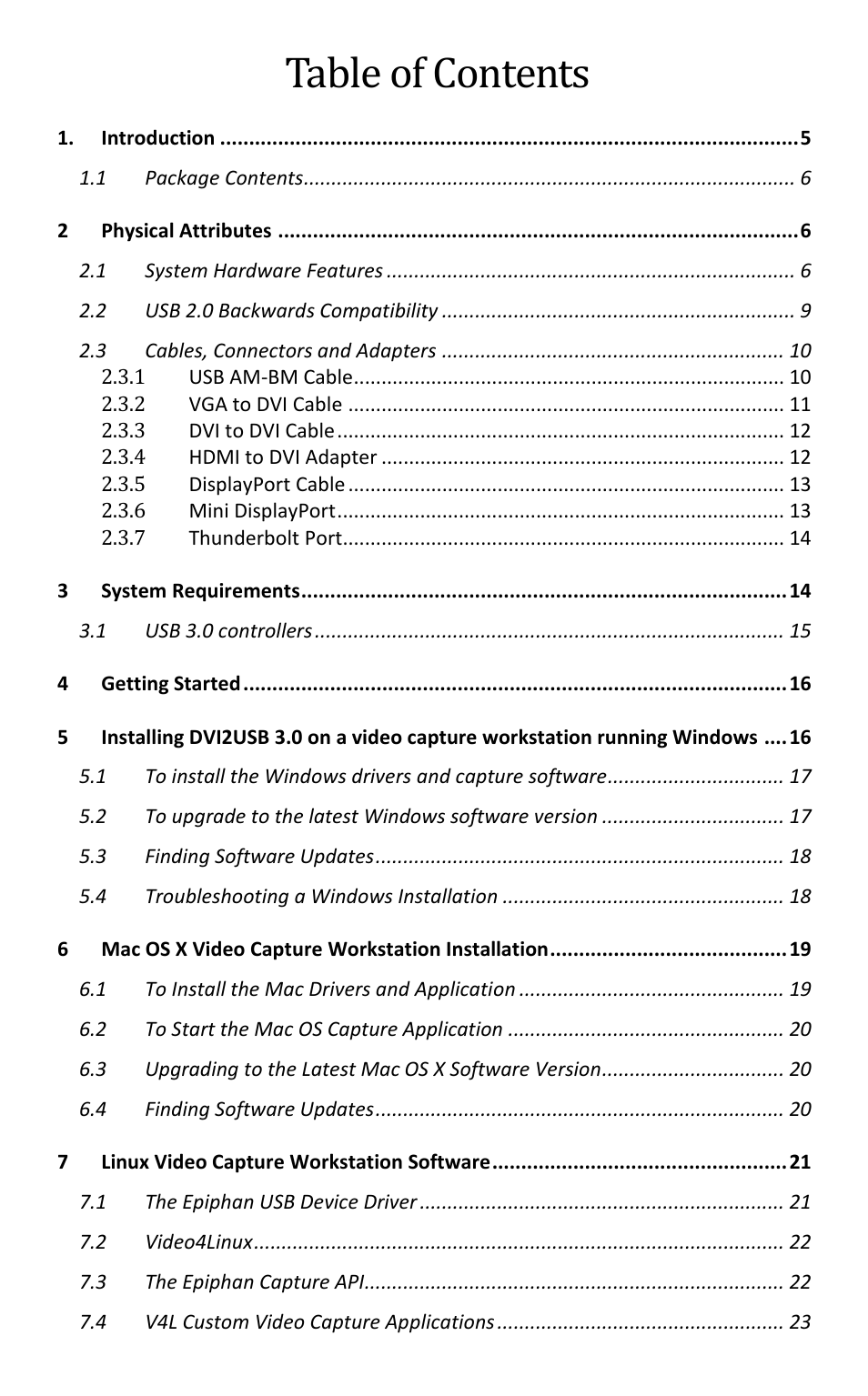 Epiphan DVI2USB 3.0 User Manual | Page 6 / 86