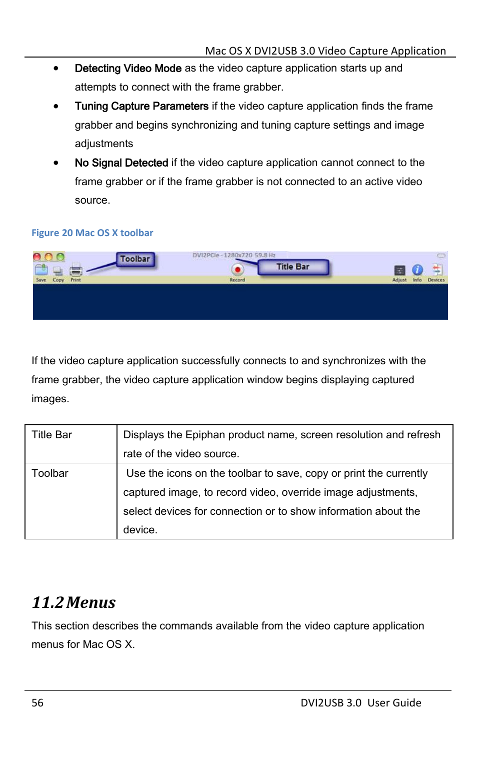 Menus, 2 menus | Epiphan DVI2USB 3.0 User Manual | Page 61 / 86