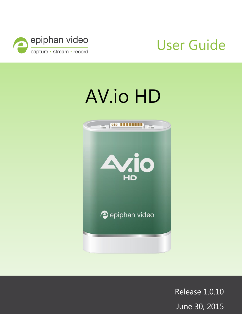 Epiphan AV.io HD User Manual | 27 pages