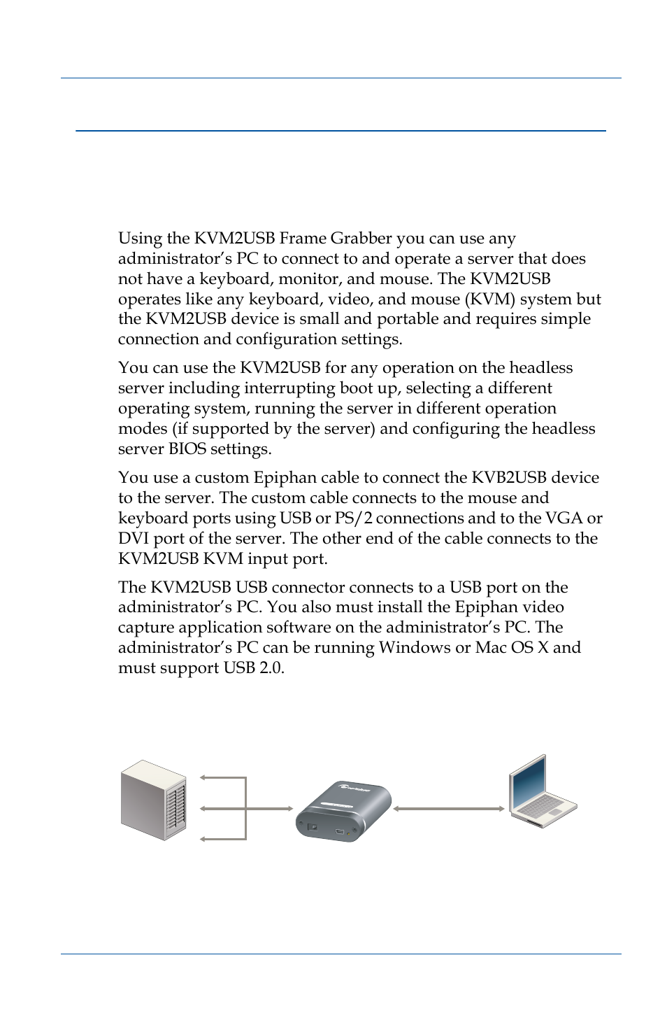 Using the kvm2usb frame grabber, Using the kvm2usb frame grabber 129, Chapter 17. “using the kvm2usb frame grabber” on | Chapter 17. “using, Using the kvm2usb frame grabber” on, For mor | Epiphan VGA2USB Pro User Manual | Page 129 / 166