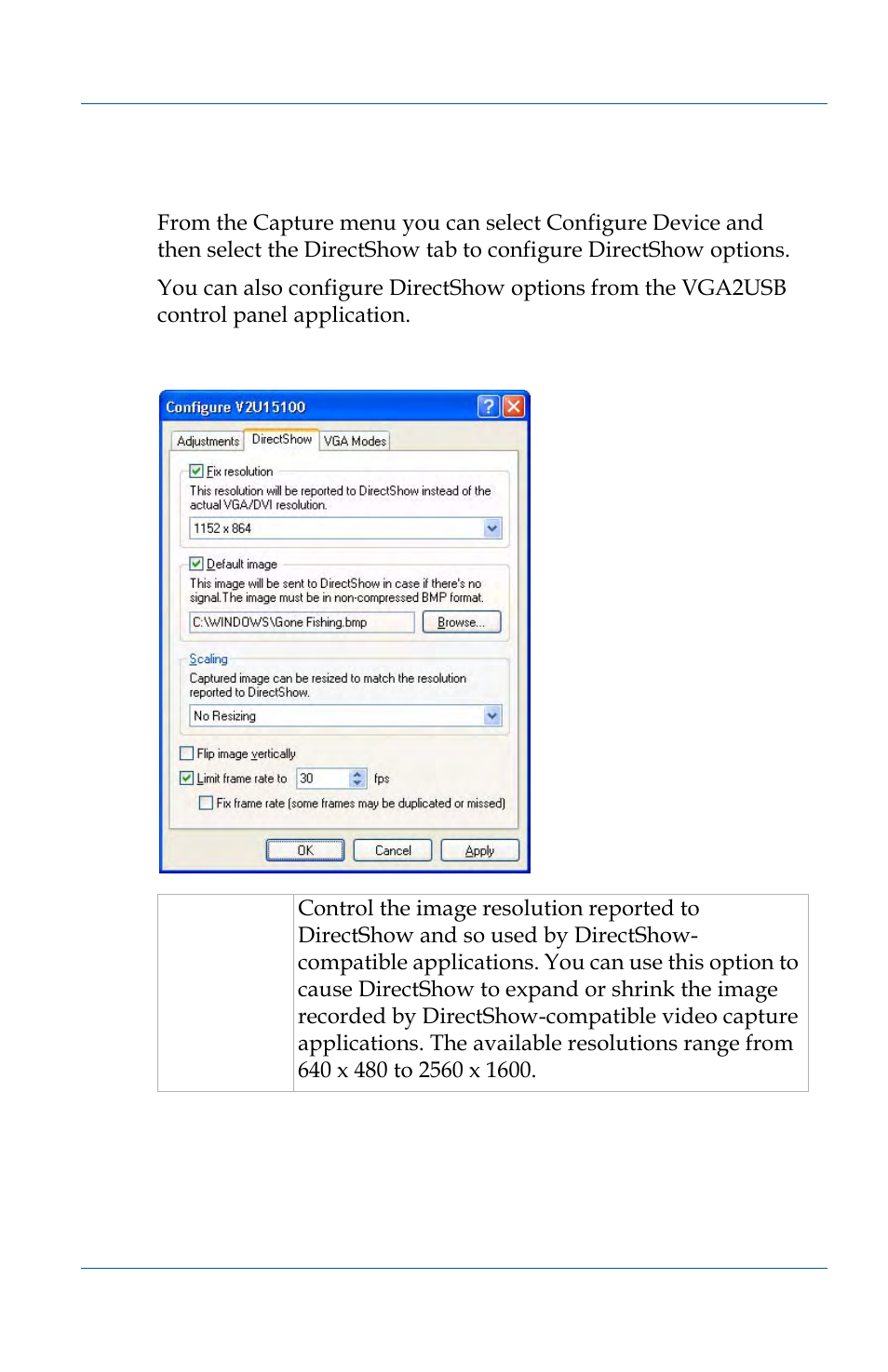 Configuring directshow options, Configuring directshow options 143, Configuring directshow options” on | Epiphan VGA2USB Pro User Manual | Page 143 / 166