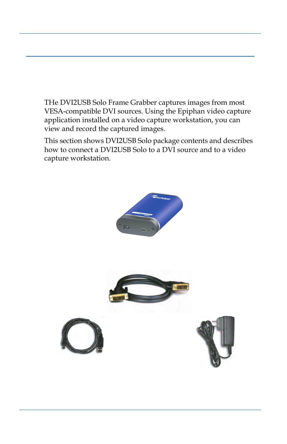 Connecting a dvi2usb solo device, Connecting a dvi2usb solo device 20 | Epiphan VGA2USB Pro User Manual | Page 20 / 166