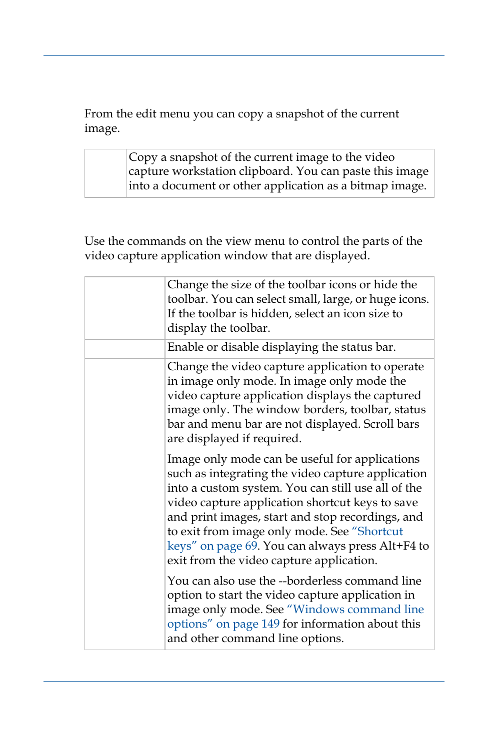 Edit menu, View menu | Epiphan VGA2USB Pro User Manual | Page 63 / 166