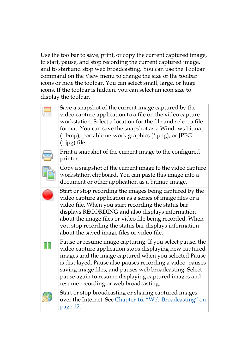 Toolbar, Toolbar 67 | Epiphan VGA2USB Pro User Manual | Page 67 / 166