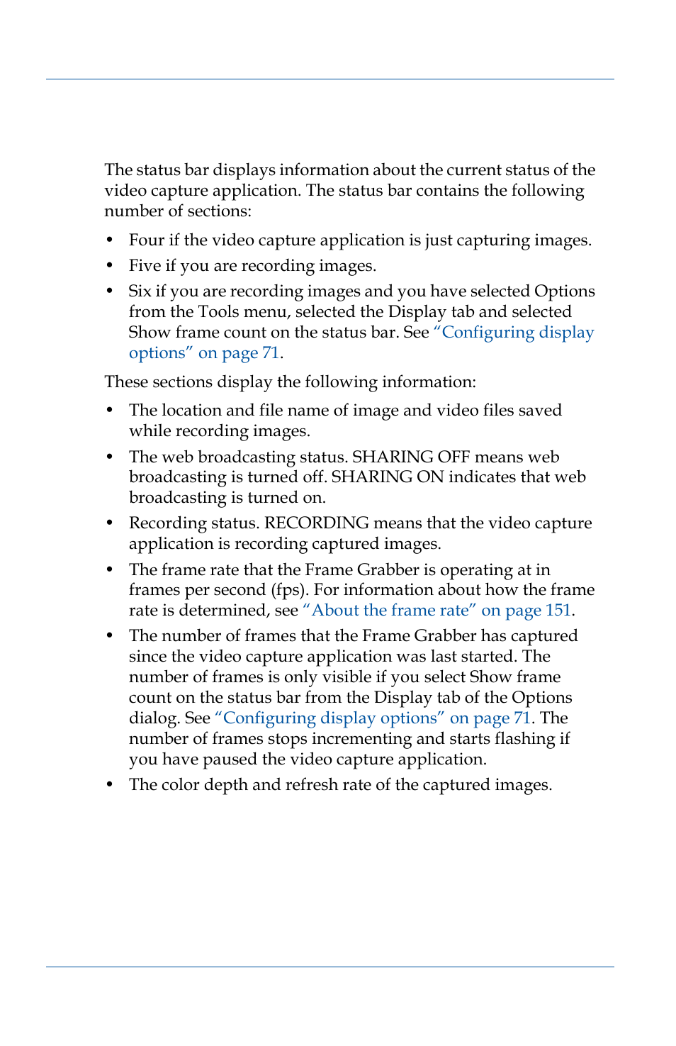 Status bar, Status bar 68 | Epiphan VGA2USB Pro User Manual | Page 68 / 166