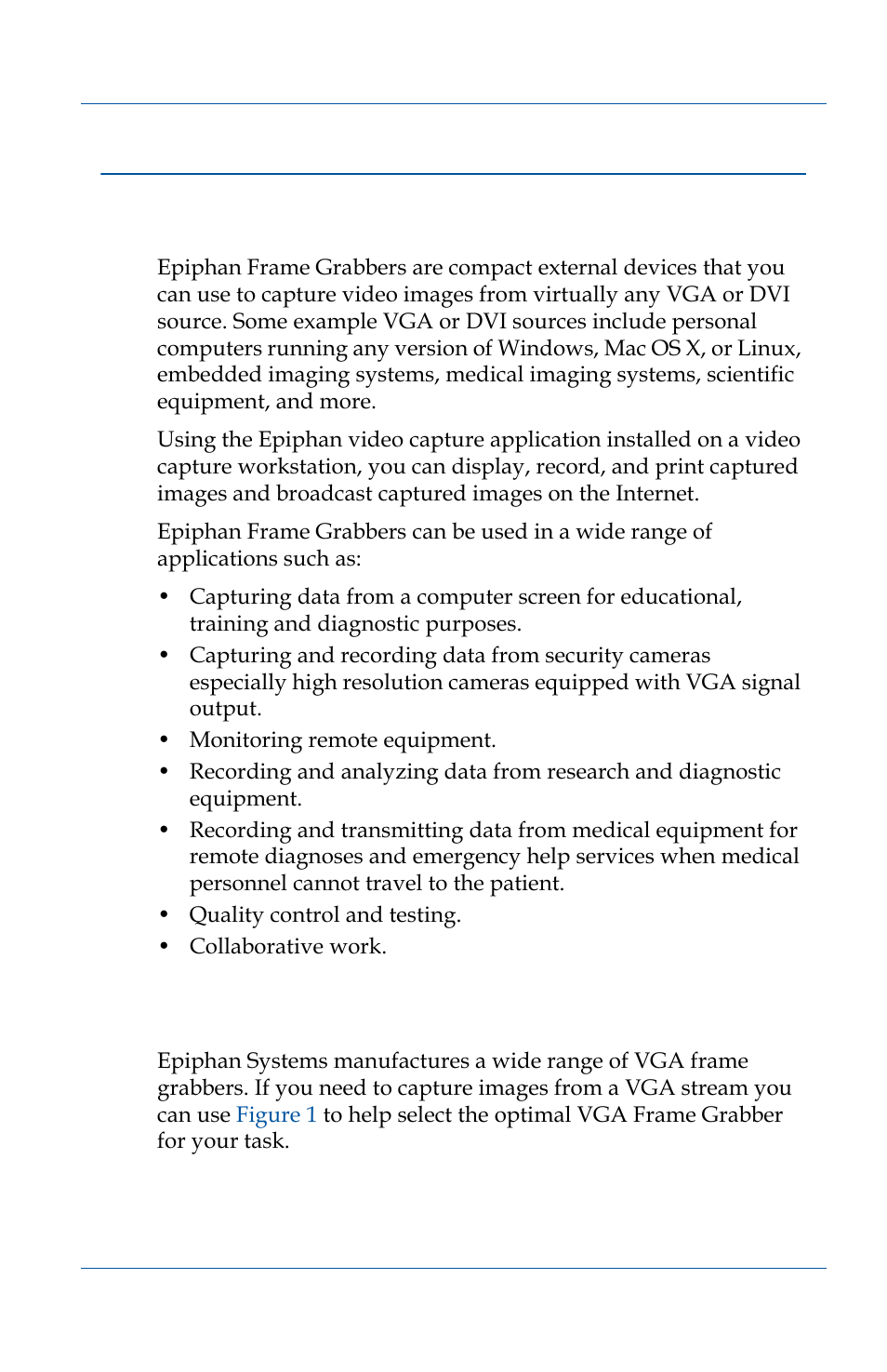 Introduction, Comparing epiphan frame grabbers, Introduction 7 | Comparing epiphan frame grabbers 7 | Epiphan VGA2USB Pro User Manual | Page 7 / 166