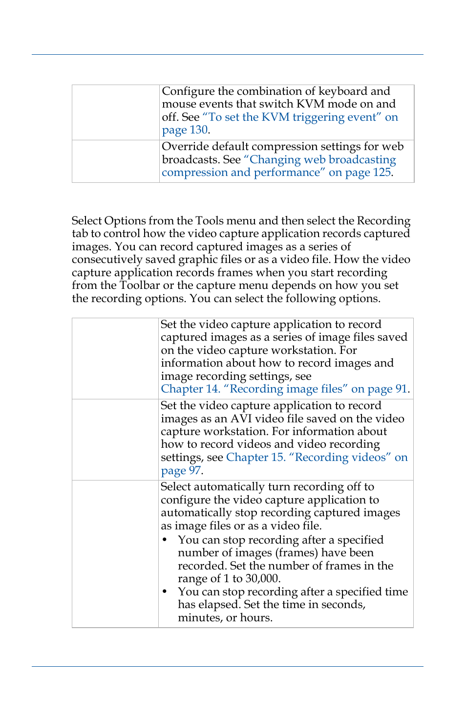 Configuring recording options | Epiphan VGA2USB Pro User Manual | Page 70 / 166