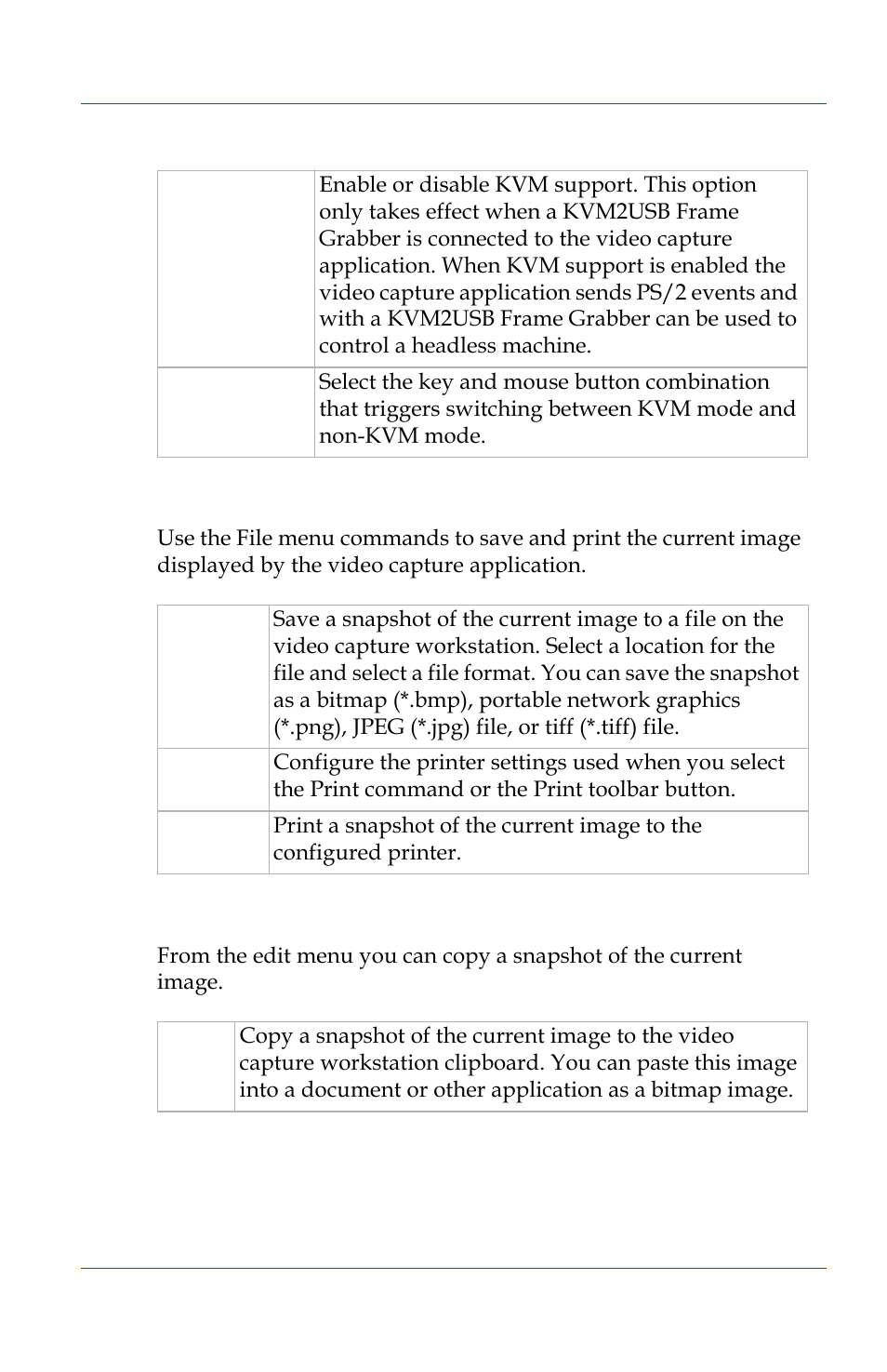 File menu, Edit menu | Epiphan VGA2USB Pro User Manual | Page 87 / 166