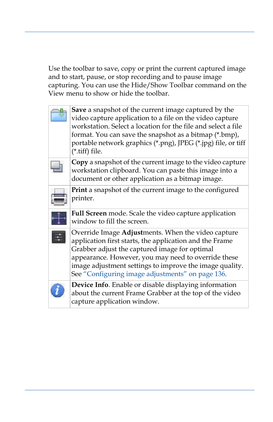 Toolbar, Toolbar 89 | Epiphan VGA2USB Pro User Manual | Page 89 / 166