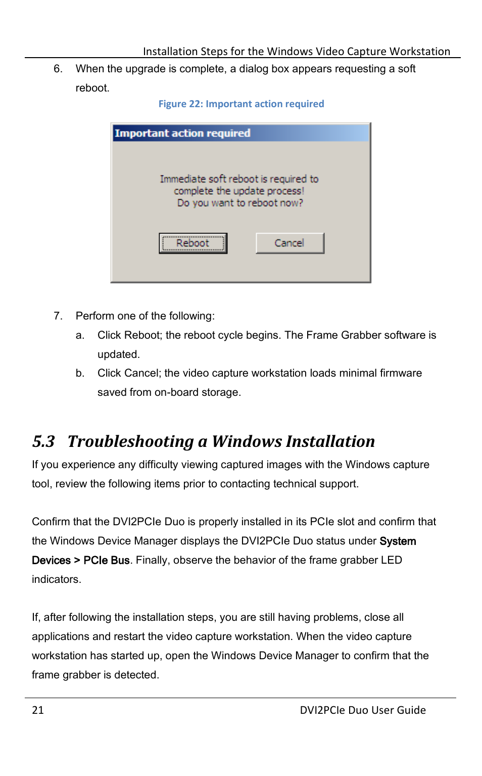 3 troubleshooting a windows installation, Troubleshooting a windows installation | Epiphan DVI2PCIe Duo User Manual | Page 25 / 93