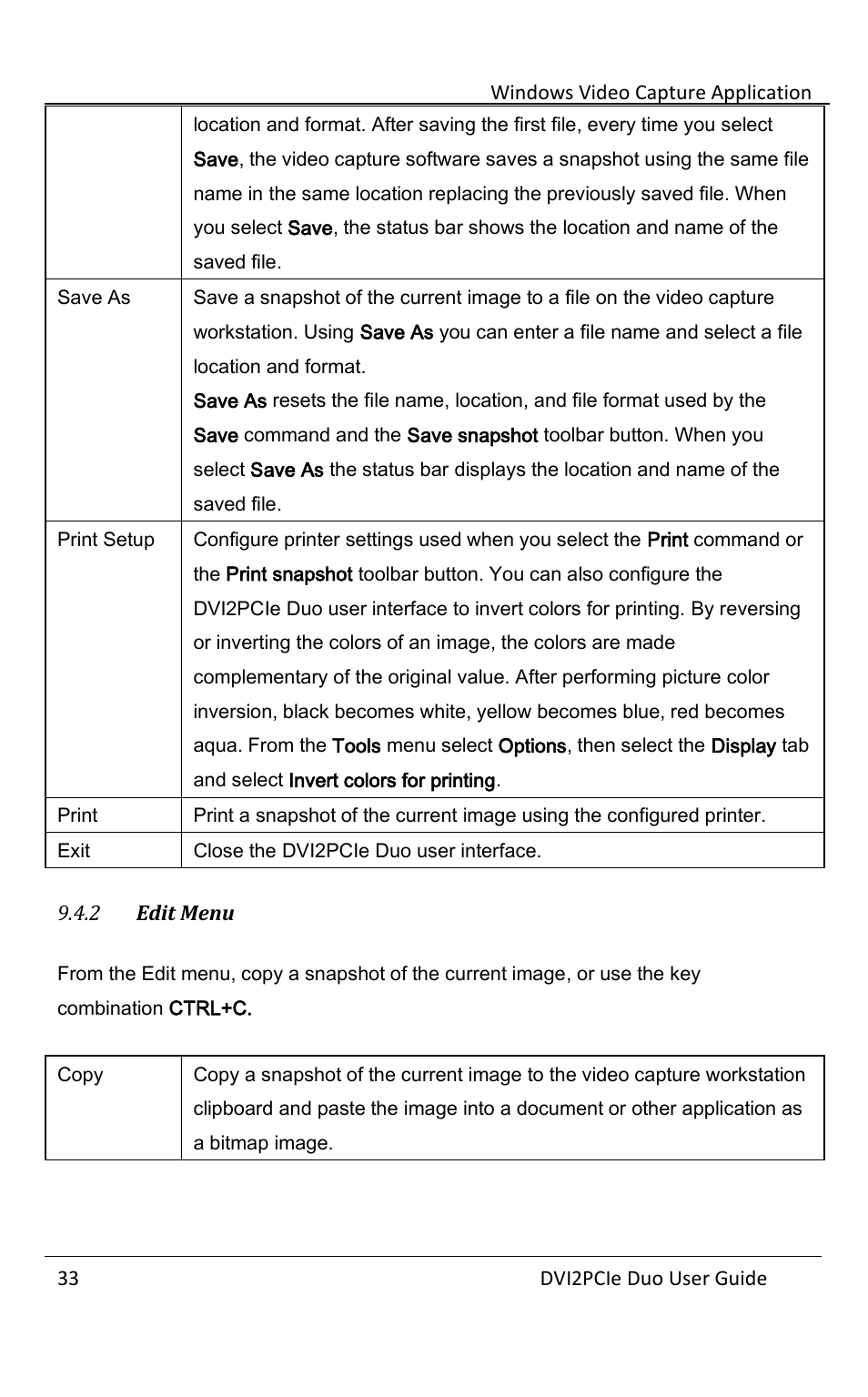 2 edit menu, Edit menu | Epiphan DVI2PCIe Duo User Manual | Page 37 / 93