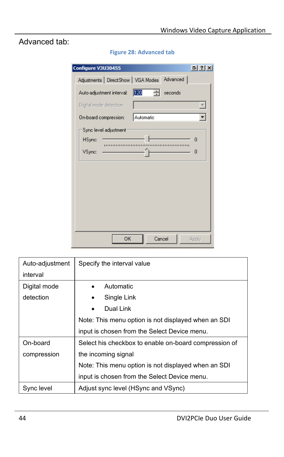 Advanced tab | Epiphan DVI2PCIe Duo User Manual | Page 48 / 93