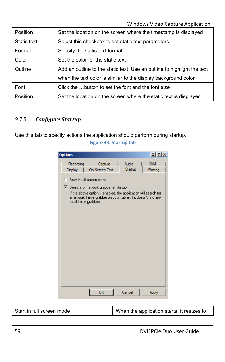 5 configure startup, Configure startup | Epiphan DVI2PCIe Duo User Manual | Page 63 / 93