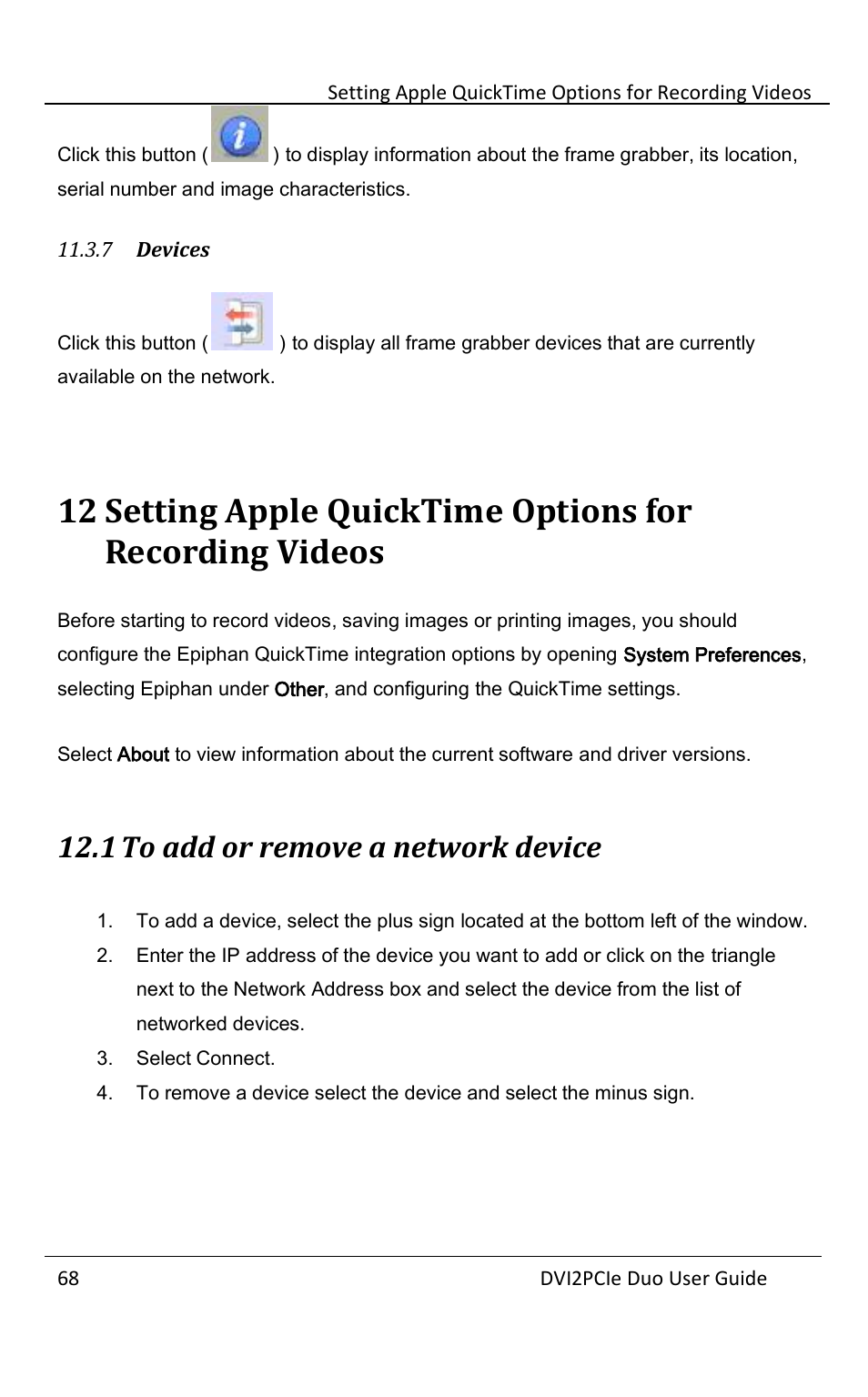 7 devices, 1 to add or remove a network device, Devices | To add or remove a network device | Epiphan DVI2PCIe Duo User Manual | Page 72 / 93