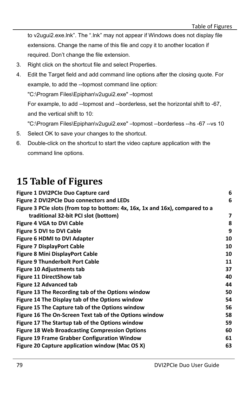 15 table of figures, Table of figures | Epiphan DVI2PCIe Duo User Manual | Page 83 / 93