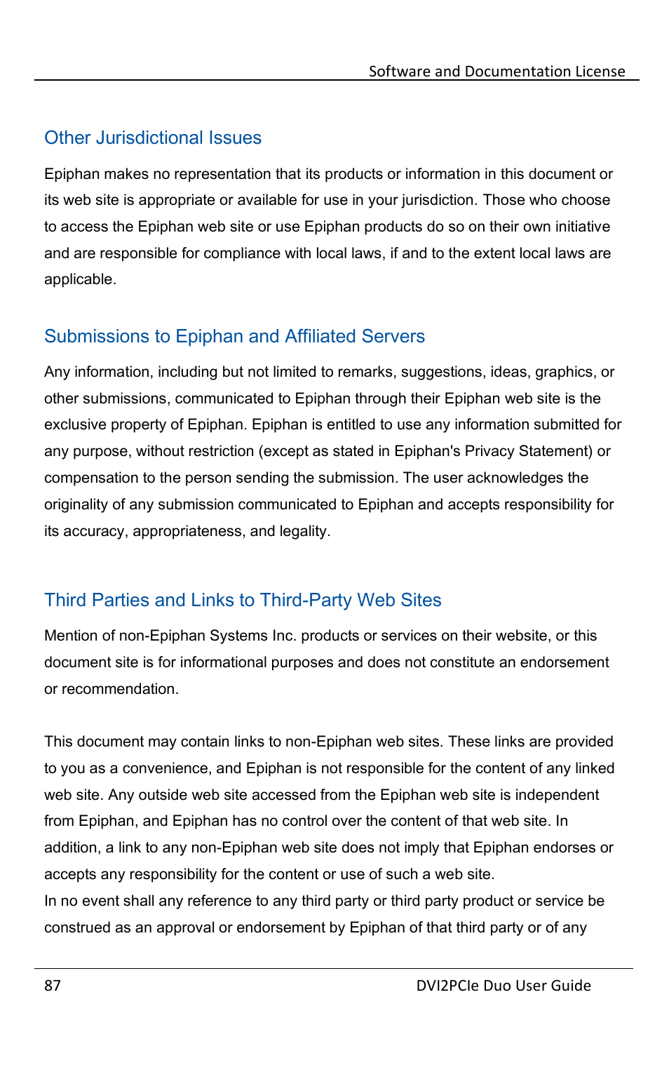 Epiphan DVI2PCIe Duo User Manual | Page 91 / 93