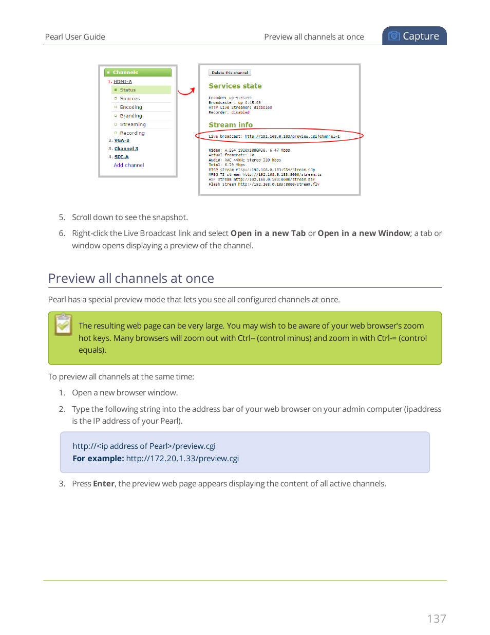 Preview all channels at once | Epiphan Pearl User Manual | Page 150 / 342