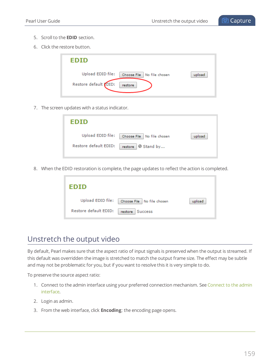 Unstretch the output video | Epiphan Pearl User Manual | Page 172 / 342
