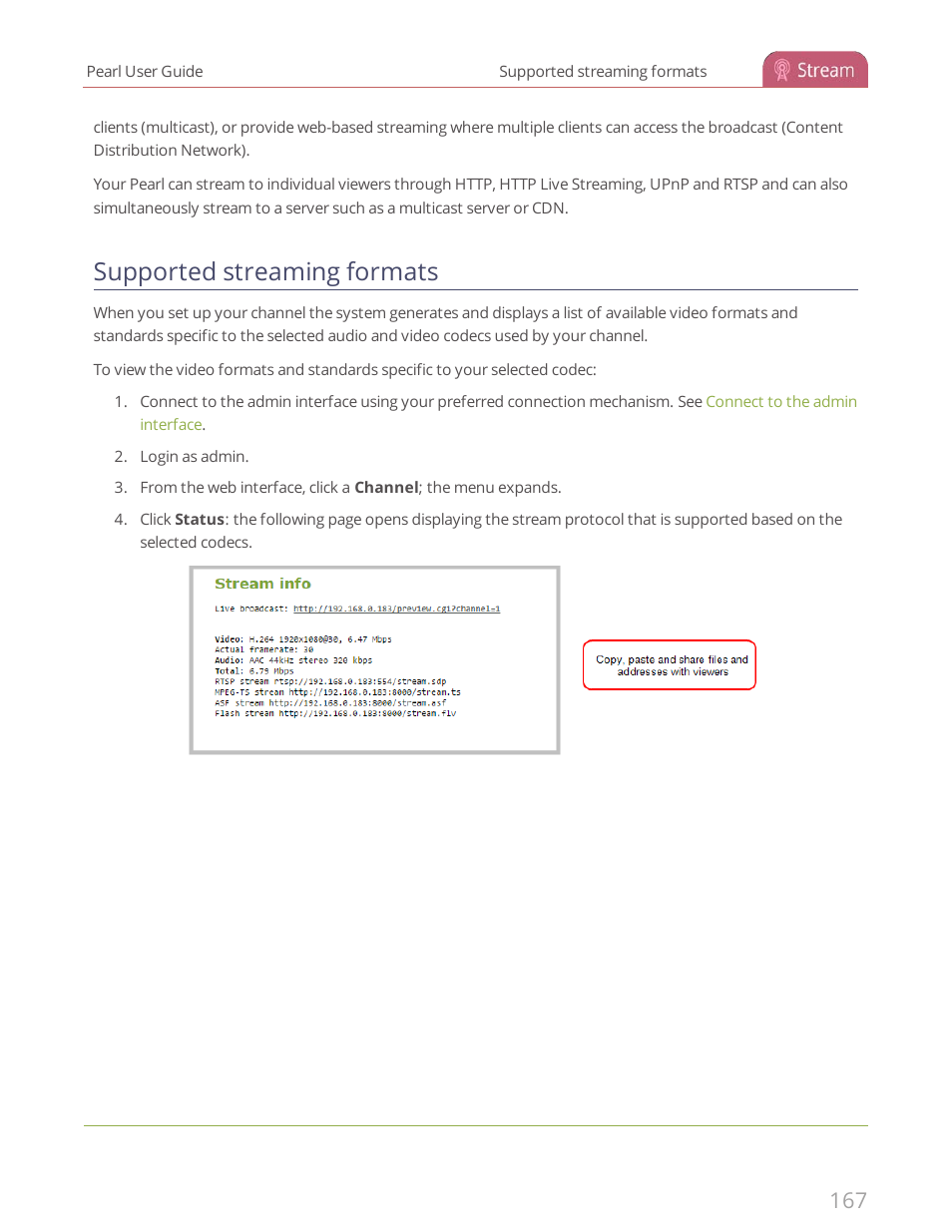 Supported streaming formats | Epiphan Pearl User Manual | Page 180 / 342
