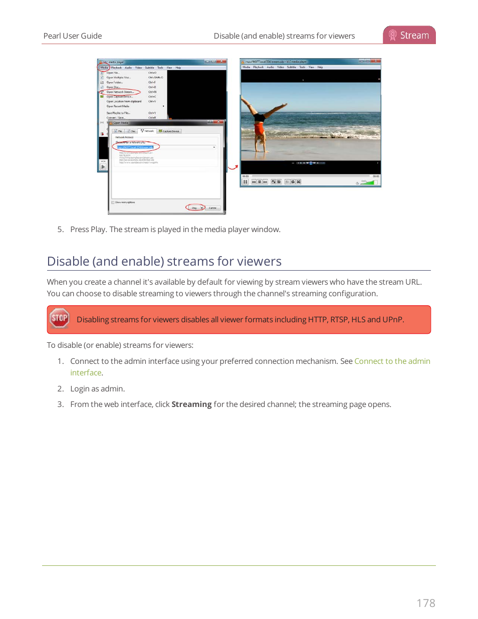 Disable (and enable) streams for viewers | Epiphan Pearl User Manual | Page 191 / 342