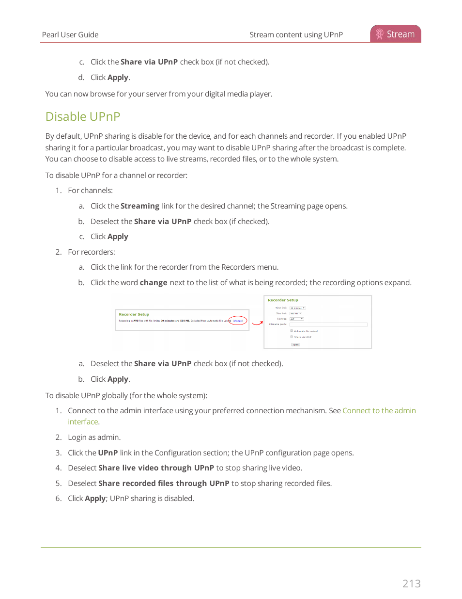 Disable upnp | Epiphan Pearl User Manual | Page 226 / 342