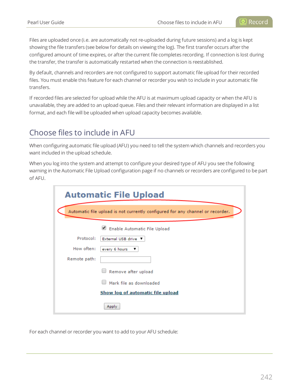 Choose files to include in afu | Epiphan Pearl User Manual | Page 255 / 342
