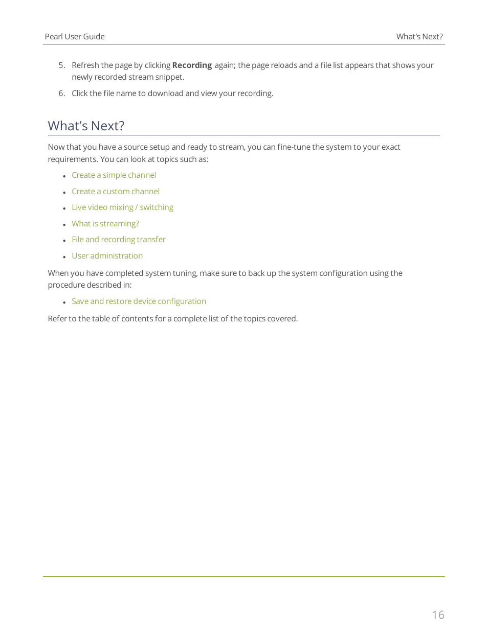 What’s next | Epiphan Pearl User Manual | Page 29 / 342