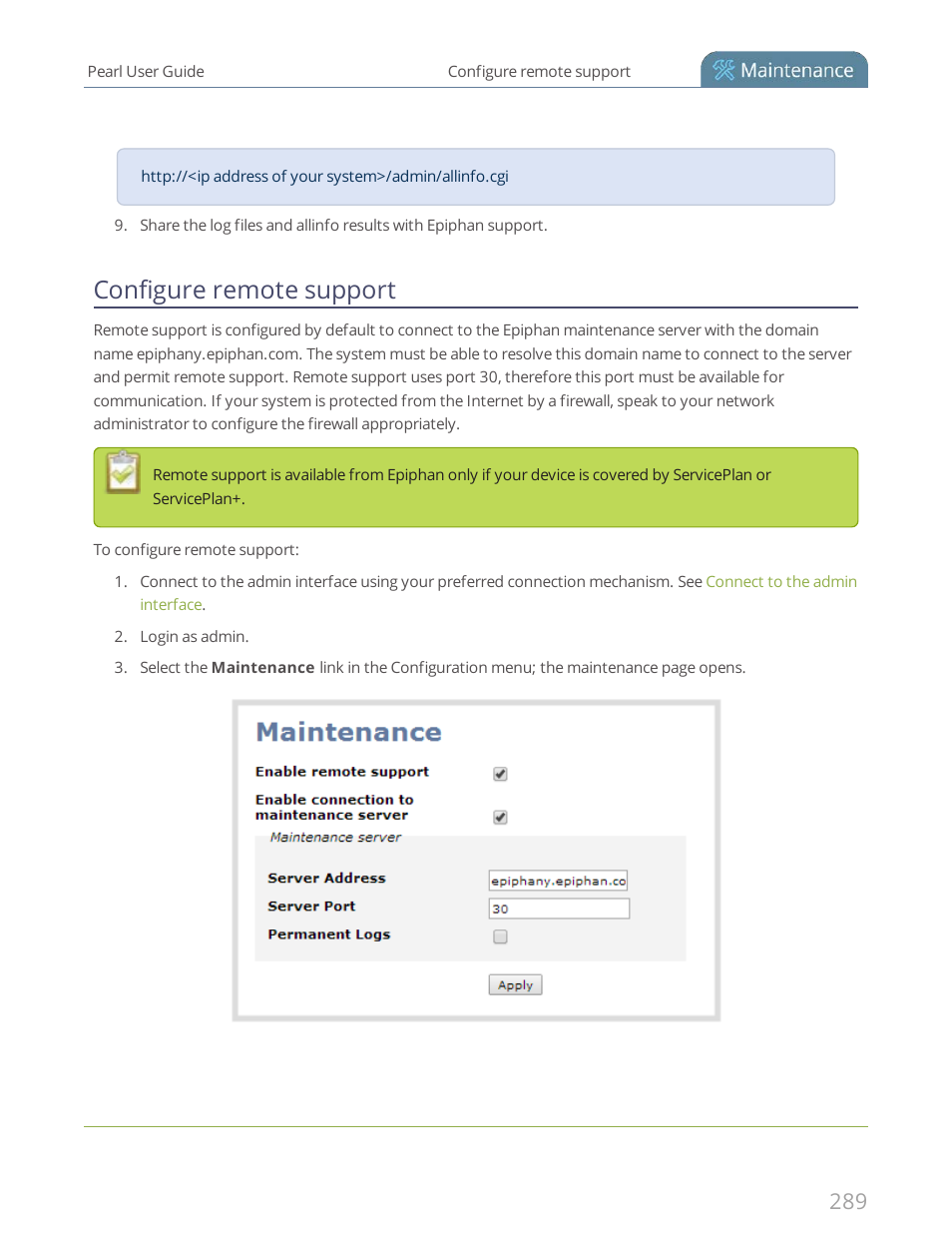 Configure remote support | Epiphan Pearl User Manual | Page 302 / 342
