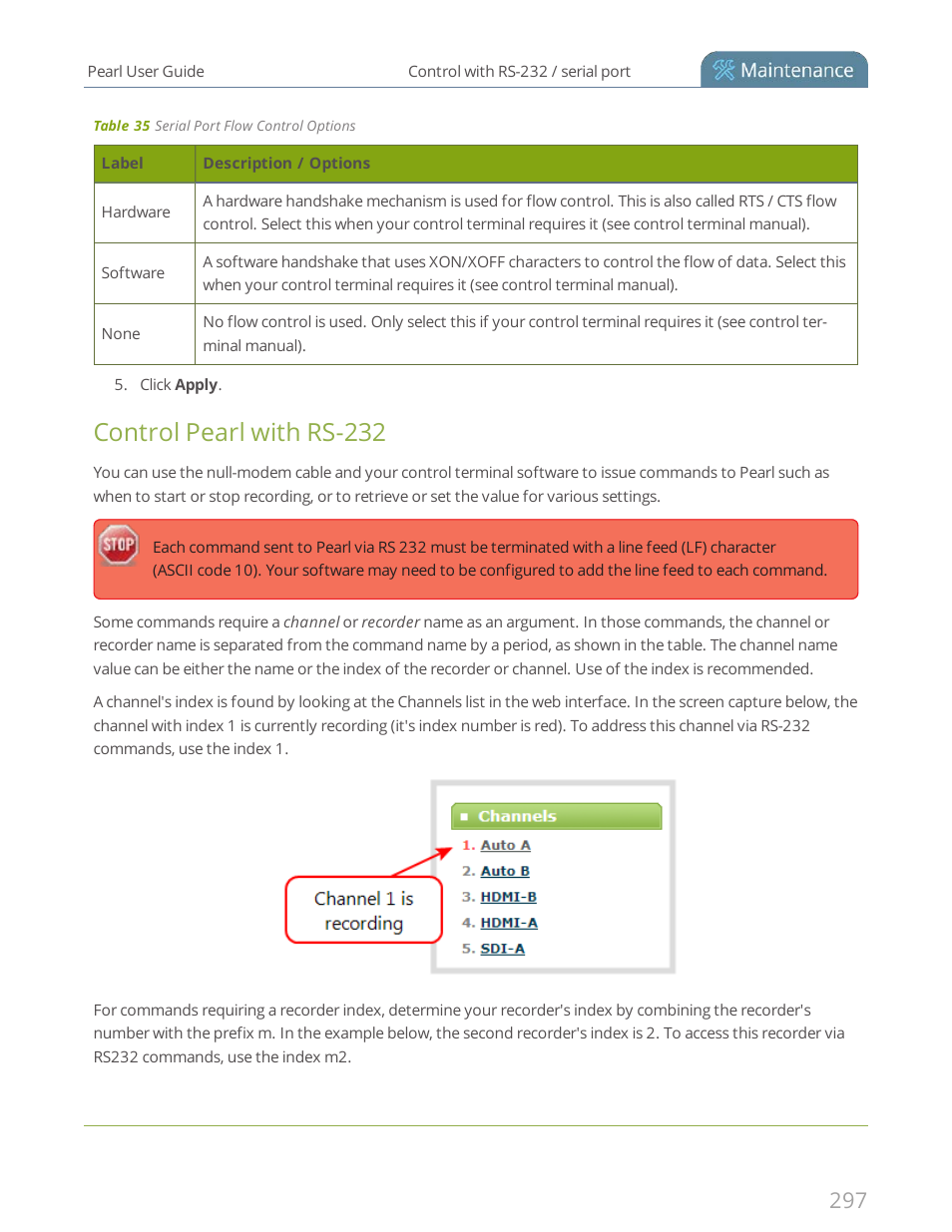 Control pearl with rs-232 | Epiphan Pearl User Manual | Page 310 / 342