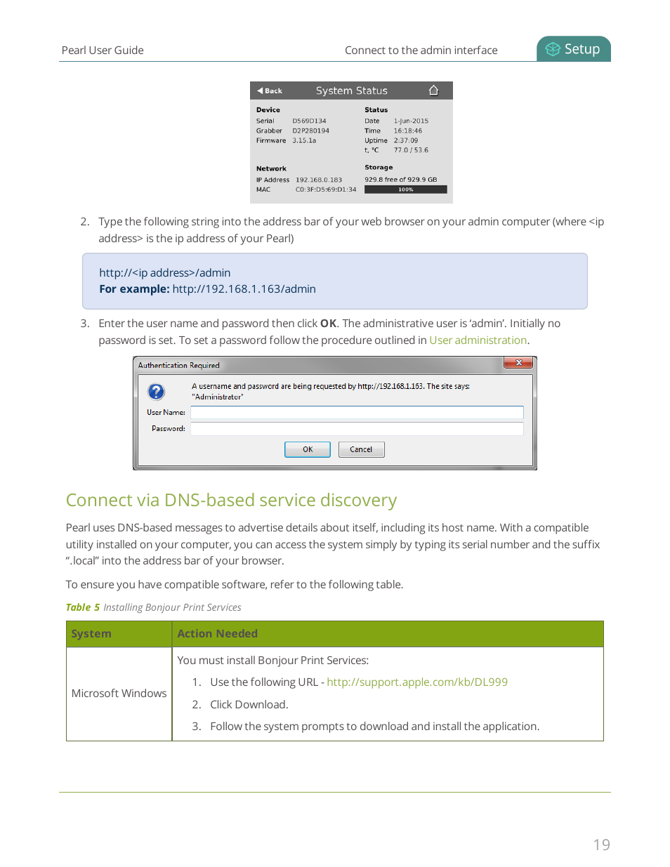 Connect via dns-based service discovery | Epiphan Pearl User Manual | Page 32 / 342