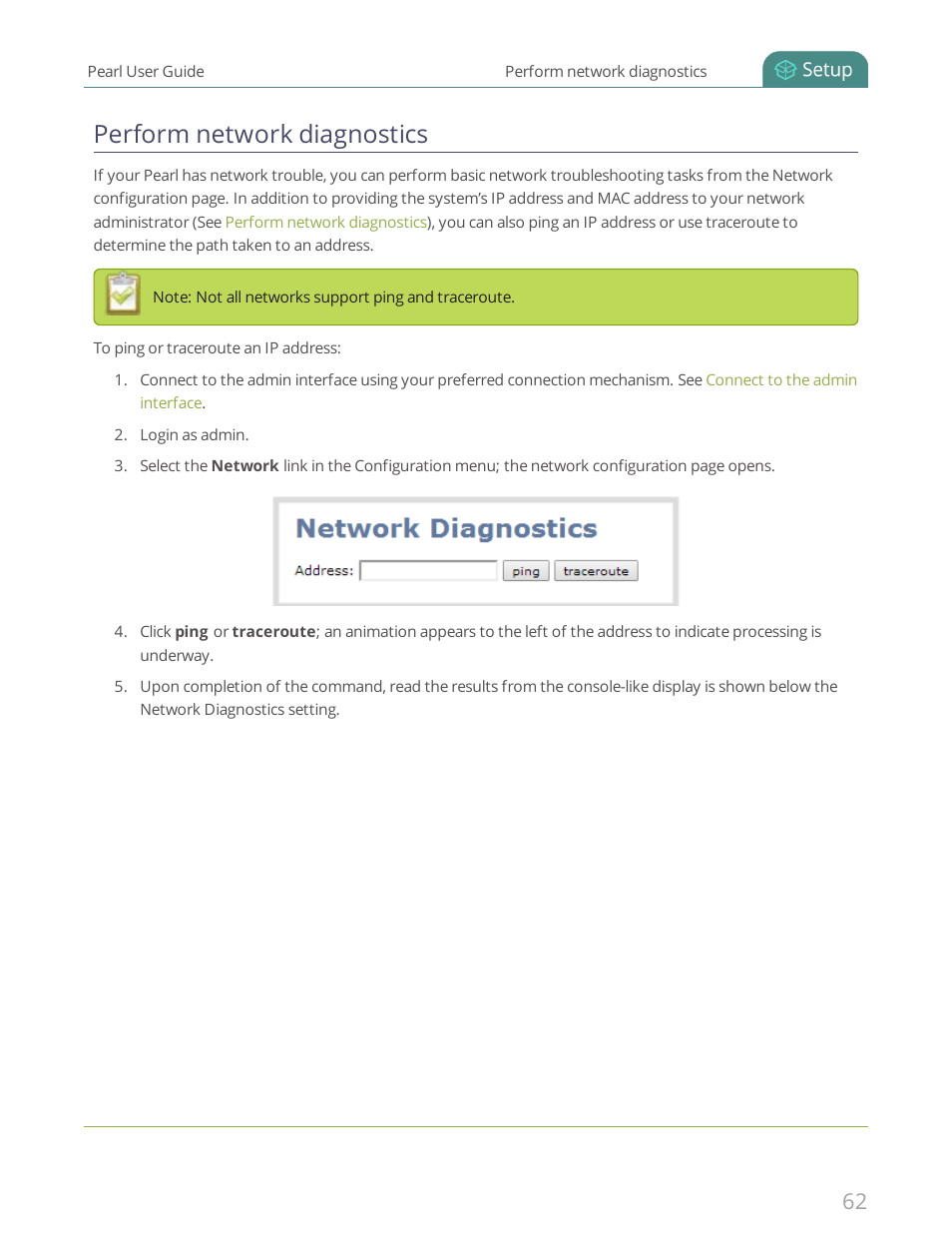 Perform network diagnostics | Epiphan Pearl User Manual | Page 75 / 342
