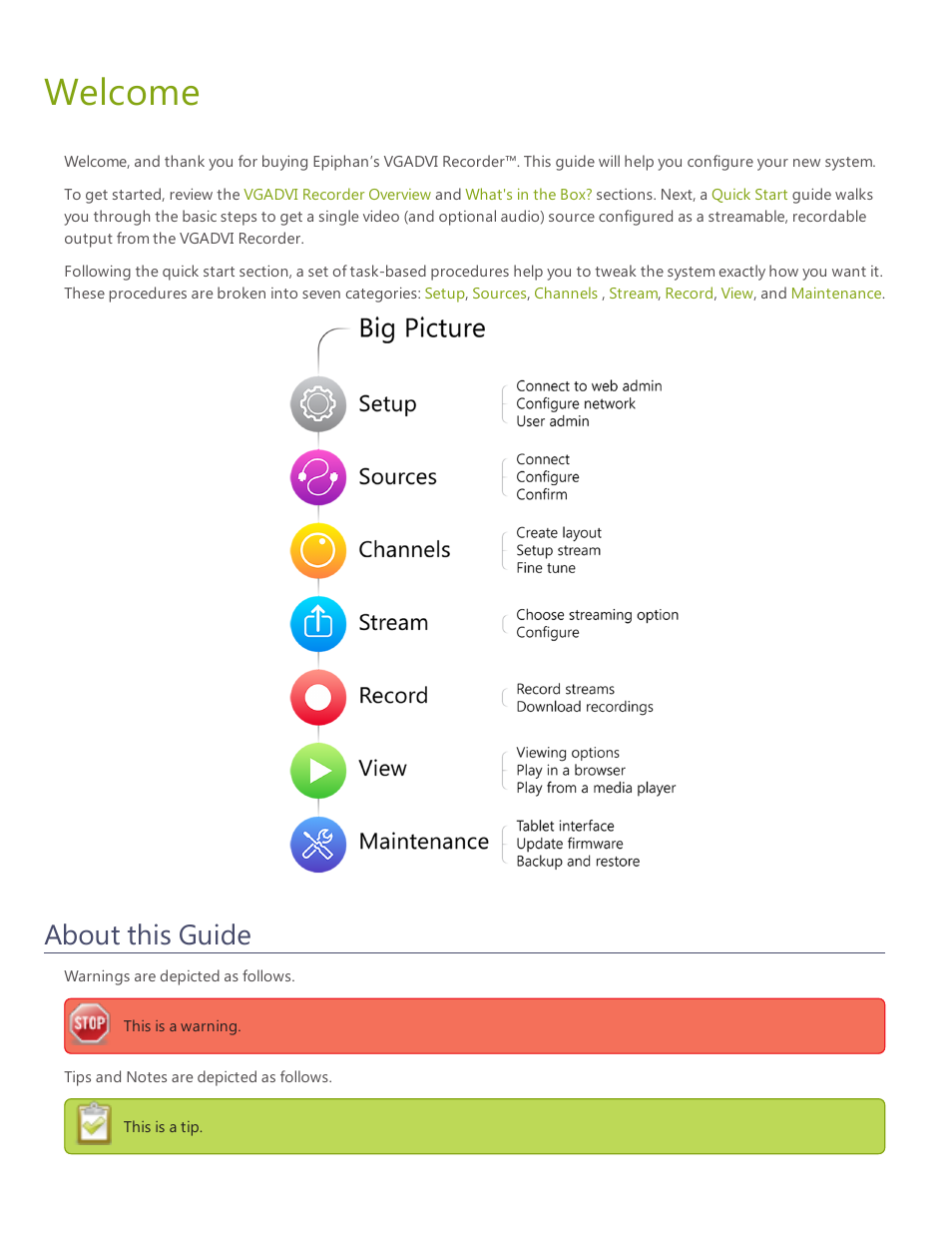 Welcome, About this guide | Epiphan VGADVI Recorder User Manual | Page 10 / 209