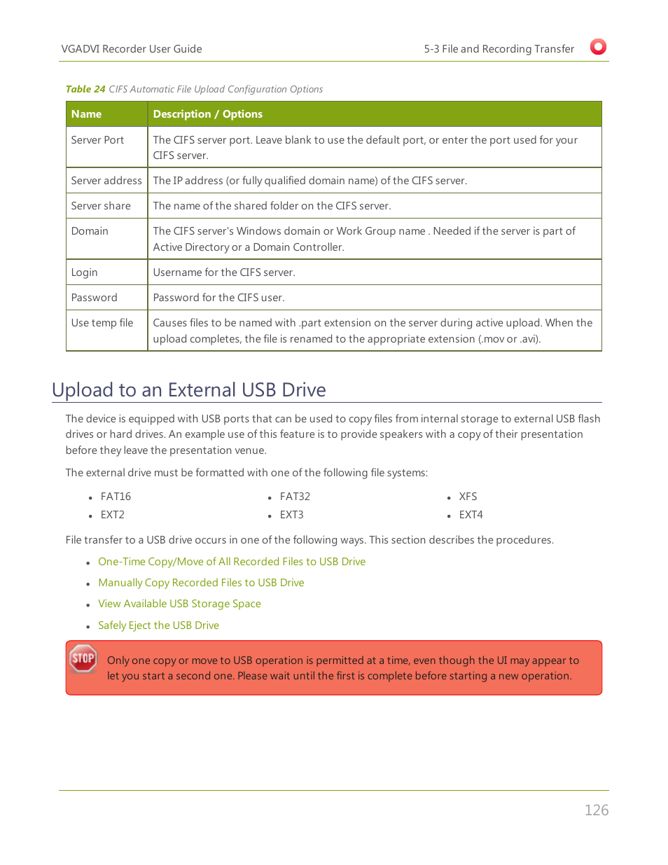 Upload to an external usb drive | Epiphan VGADVI Recorder User Manual | Page 135 / 209