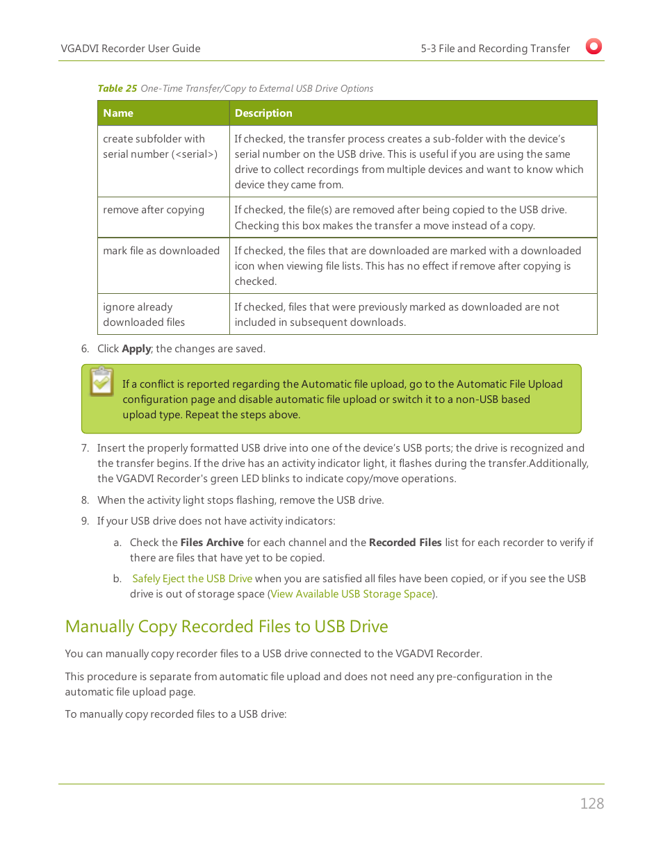 Manually copy recorded files to usb drive | Epiphan VGADVI Recorder User Manual | Page 137 / 209