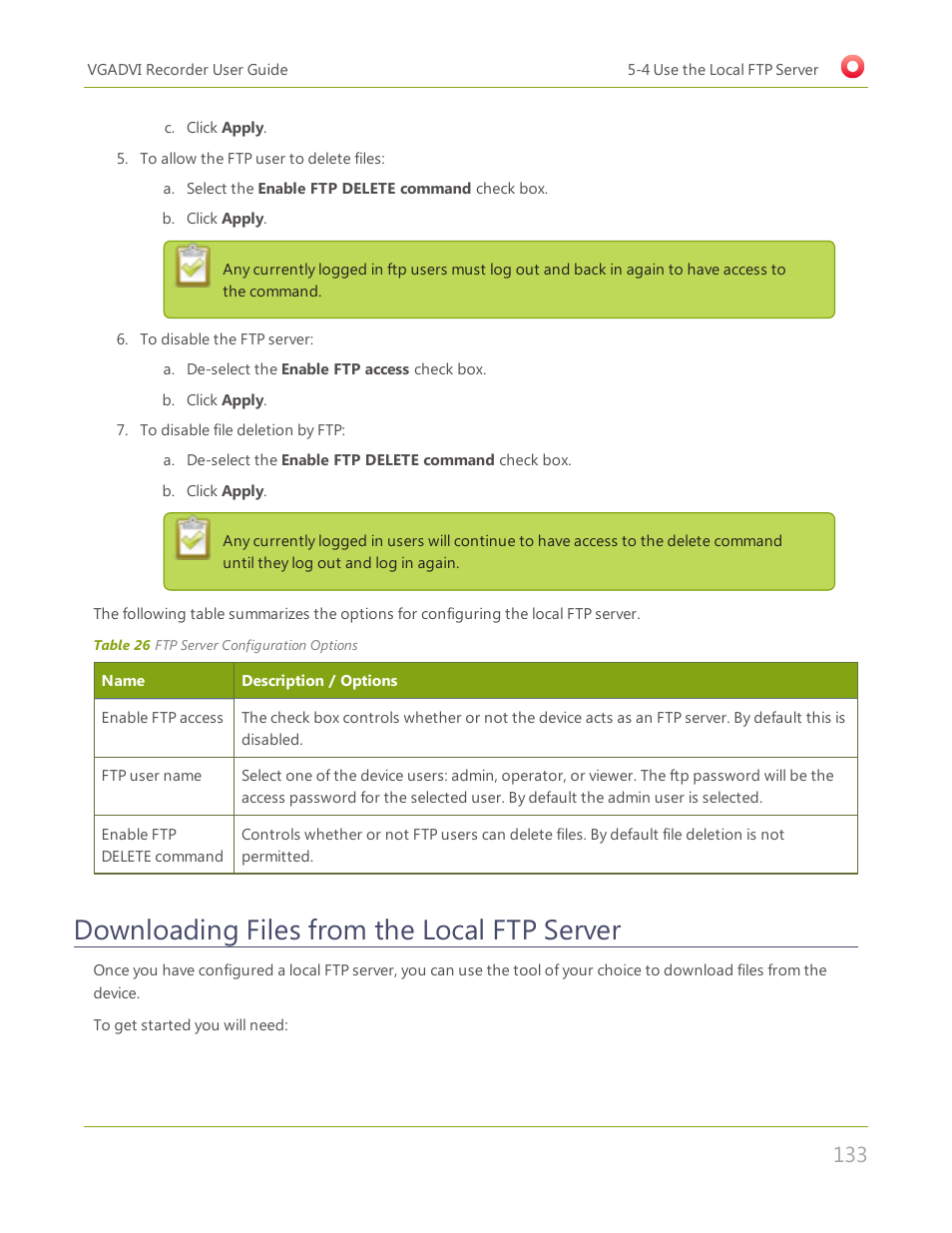 Downloading files from the local ftp server | Epiphan VGADVI Recorder User Manual | Page 142 / 209