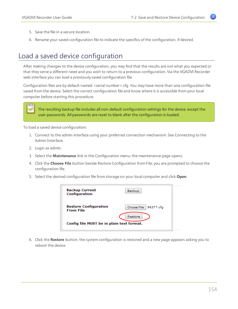 Load a saved device configuration | Epiphan VGADVI Recorder User Manual | Page 163 / 209