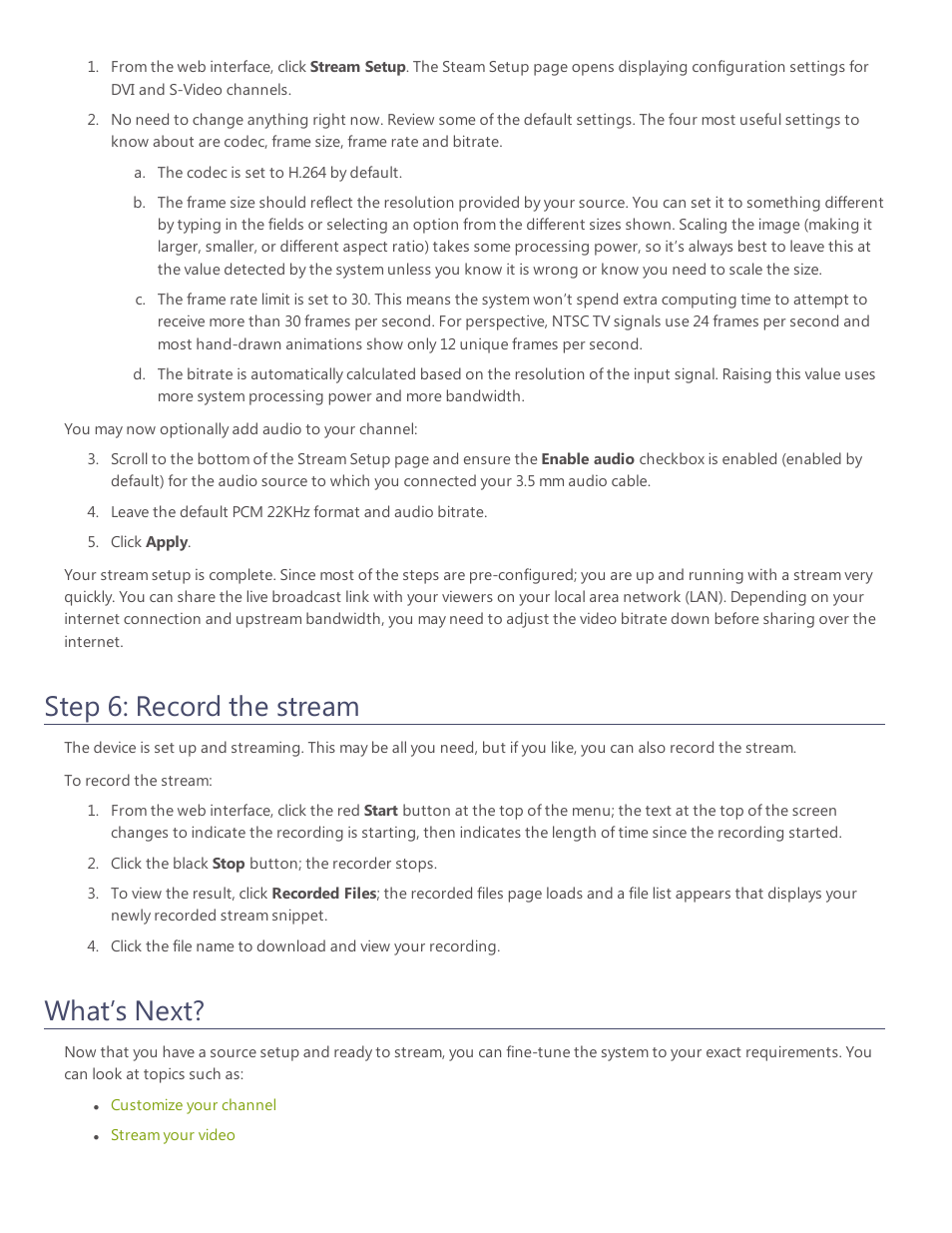 Step 6: record the stream, What’s next | Epiphan VGADVI Recorder User Manual | Page 20 / 209